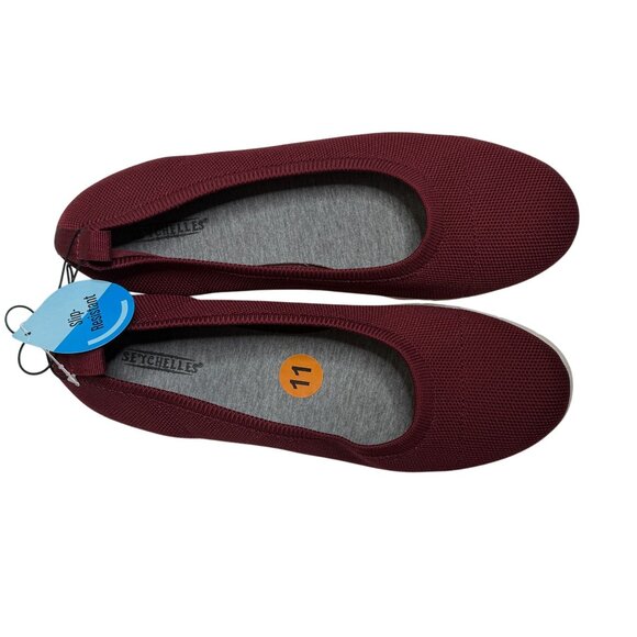 Seychelles Burgundy Knit Slip Resistant Flats Women’s 11M - Picture 2 of 8